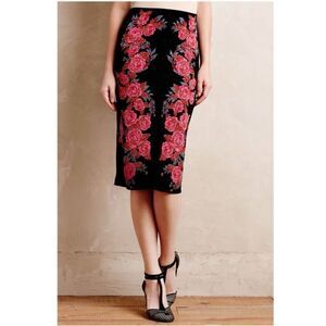 Anthropologie Ekaterina Kukhareva Briar Floral Front and Back Sweater Knit Midi